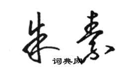 骆恒光朱素草书个性签名怎么写