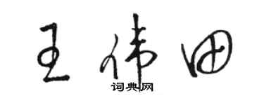 骆恒光王伟田草书个性签名怎么写