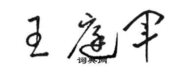 骆恒光王庭军草书个性签名怎么写