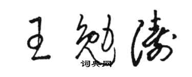 骆恒光王勉涛草书个性签名怎么写