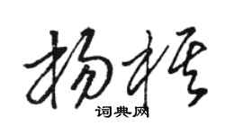 骆恒光杨棋草书个性签名怎么写