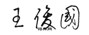 骆恒光王俊国草书个性签名怎么写