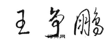骆恒光王争鹏草书个性签名怎么写