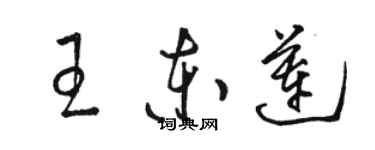 骆恒光王东莲草书个性签名怎么写