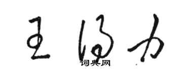 骆恒光王得力草书个性签名怎么写