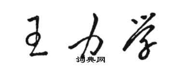 骆恒光王力学草书个性签名怎么写