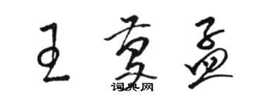 骆恒光王庆孟草书个性签名怎么写