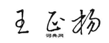 骆恒光王正杨草书个性签名怎么写