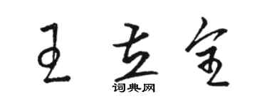 骆恒光王立全草书个性签名怎么写