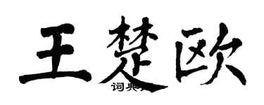 翁闿运王楚欧楷书个性签名怎么写