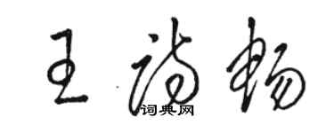 骆恒光王诗畅草书个性签名怎么写