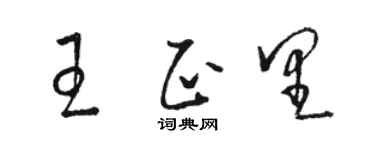 骆恒光王正里草书个性签名怎么写