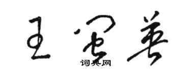 骆恒光王闽英草书个性签名怎么写
