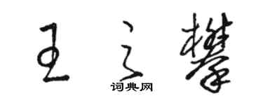 骆恒光王之攀草书个性签名怎么写