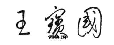 骆恒光王宝国草书个性签名怎么写