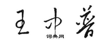 骆恒光王中普草书个性签名怎么写