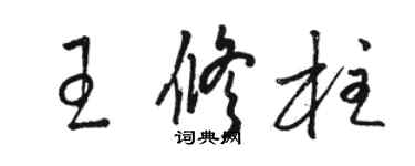 骆恒光王修柱草书个性签名怎么写