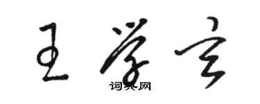 骆恒光王学玄草书个性签名怎么写