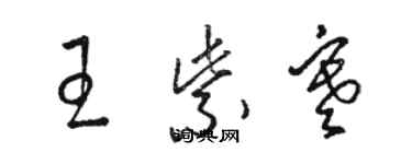 骆恒光王紫寒草书个性签名怎么写
