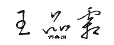 骆恒光王品霜草书个性签名怎么写