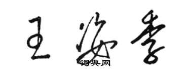 骆恒光王姿季草书个性签名怎么写