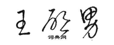 骆恒光王启男草书个性签名怎么写
