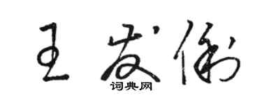 骆恒光王发俐草书个性签名怎么写