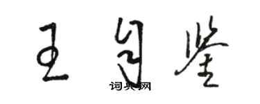 骆恒光王自鉴草书个性签名怎么写