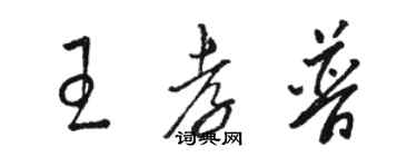 骆恒光王孝普草书个性签名怎么写