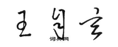 骆恒光王自玄草书个性签名怎么写