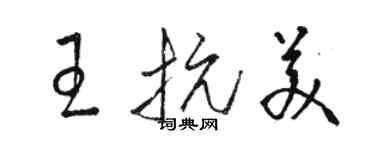 骆恒光王抗美草书个性签名怎么写