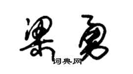 朱锡荣梁勇草书个性签名怎么写