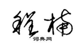 朱锡荣程楠草书个性签名怎么写