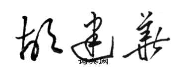 骆恒光胡建华草书个性签名怎么写
