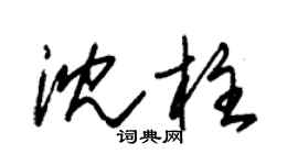 朱锡荣沈柱草书个性签名怎么写