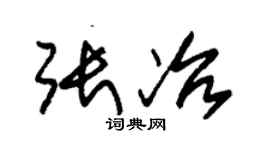 朱锡荣张冶草书个性签名怎么写