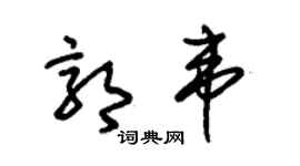 朱锡荣郭韦草书个性签名怎么写