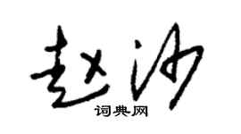 朱锡荣赵沙草书个性签名怎么写