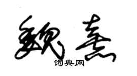 朱锡荣魏熹草书个性签名怎么写