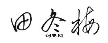 骆恒光田冬梅草书个性签名怎么写