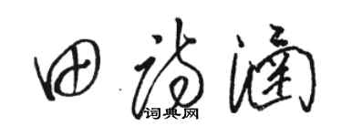 骆恒光田诗涵草书个性签名怎么写