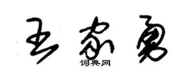 朱锡荣王家勇草书个性签名怎么写