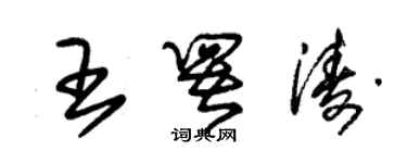 朱锡荣王署涛草书个性签名怎么写