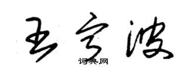 朱锡荣王宁波草书个性签名怎么写