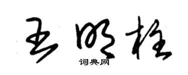 朱锡荣王明柱草书个性签名怎么写