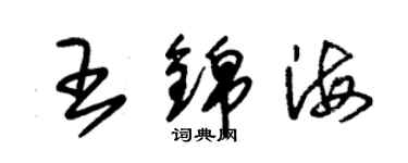朱锡荣王锦海草书个性签名怎么写
