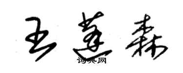 朱锡荣王蓬森草书个性签名怎么写