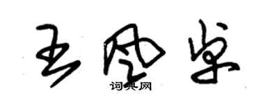 朱锡荣王风卓草书个性签名怎么写