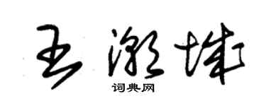朱锡荣王潮城草书个性签名怎么写