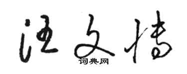 骆恒光汪文博草书个性签名怎么写